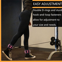 Sangle de cheville rembourrée en néoprène sur mesure pour machine à câbles, réglable, pour musculation, fitness, exercices de jambe et de fessiers