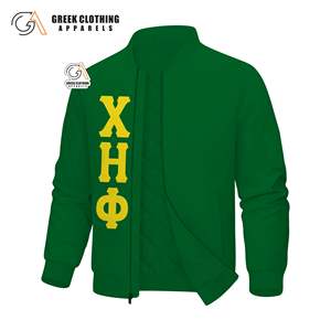 Chaqueta Bomber Informal de Invierno Chi Eta Phi, Chaqueta Deportiva de Satén con Decoración de Satén, Chaqueta Universitaria Bordada de Tela de Satén - Product Image 2