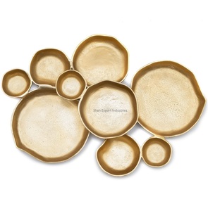 Design unique en argent 7 bols plat en grappe pour hôtels et restaurants vaisselle bol de service fruits secs collations bols en métal - Product Image 4