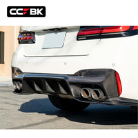 Pour BMW F90 M5 Competition CS 2017-2023, diffuseur de pare-chocs arrière inférieur en fibre de carbone sèche style 3D, séparateurs latéraux 51129500602