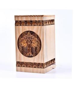 Urna de madera de pino para árbol de la vida humana cenizas de cremación personalizadas hechas a mano grandes - Product Image 6