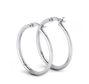 Customized S925 Sterling <b>Silver</b> Minimalist 15 25mm <b>Solid</b> <b>Hoop</b> <b>Earrings</b> for Women Perfect Wedding Gift Good Quality Fashion - Product Image 1