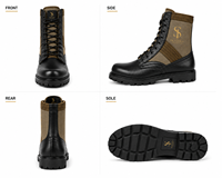 Bottes tactiques légères SUPER FORCE JB-SW-09 pour la jungle, tige en cuir véritable, semelle intérieure en caoutchouc, fermeture à lacets et zip, vert