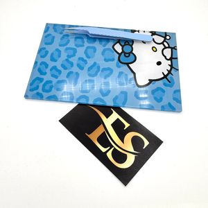 Venta superior Baby Blue Leopard Print Kitty Eyelash Tiles Logotipo personalizado Acrílico sostenible Hello Kitty Tiles con imanes - Product Image 2
