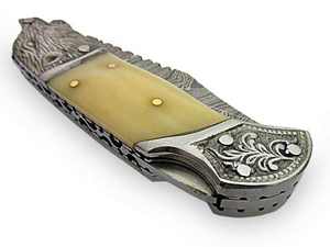 Cuchillos plegables de bolsillo de acero de Damasco hechos a mano personalizados cuchillo de bolsillo plegable profesional - Product Image 4