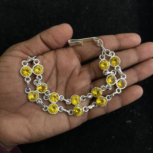 Bracelet en argent sterling 925, Bracelet en zircon, Bracelet fait main, Bracelet manchette, Bracelet, Bracelet 8 pierres - Product Image 1