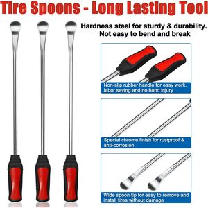 Set di cucchiai rapidi per pneumatici in acciaio di ferro da 15 pollici per la riparazione di pneumatici per auto e pneumatici Tubeless strumento valvola di protezione del cerchio - Product Image 5