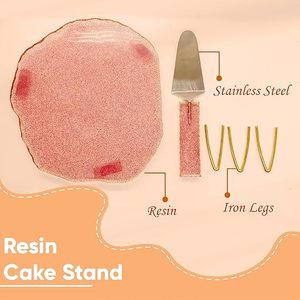 เค้กเรซิ่นทรงกลม3ชั้นทำด้วยมือพร้อมแท่นวางงานฝีมือ HF ดีไซน์ไม่เหมือนใครสำหรับเครื่องมือทำเค้กยอดนิยมในโอกาสพิเศษ - Product Image 6