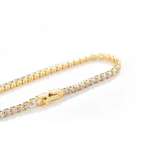 Plated Jewelry Tennis Bracelet Tennis Chain Bracelet Gold 925 Sterling Silver With Cubic Zirconia High Quality Hiphop Zircon