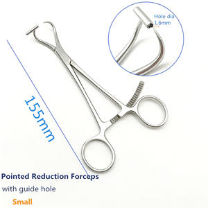 Fórceps de reducción ósea Guía Agujero Puntiagudo Manual Alemán Acero inoxidable Veterinario Instrumento quirúrgico ortopédico CE ISO - Product Image 1