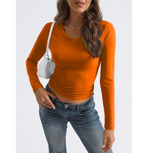 Camisetas de manga larga holgadas de gran tamaño de algodón de alta calidad con estampado de 300Gsm con logotipo personalizado de color más fresco para fiesta de mujer - Product Image 1