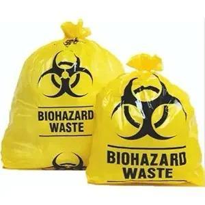 Bolsa de eliminación de residuos médicos amarilla resistente personalizada, bolsas de basura de riesgo biológico de PE autoclavables para Hospital, hogar de ancianos, etc. - Product Image 2