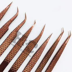 Nouvelle pince à épiler d'extension de cils en or Rose pince à épiler conception coupée produits durables pince à cils en acier inoxydable Logo personnalisé vison - Product Image 5