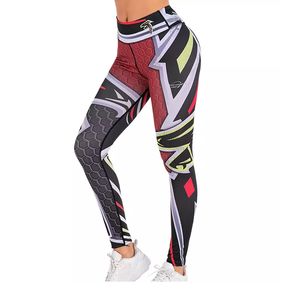 Leggings de Yoga de Cintura Alta para Mujer, Pantalones Deportivos con Estampado por Sublimación, Ropa Deportiva Elástica con Diseño de Costuras en Contraste - Product Image 3