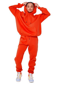 Chándal de gran tamaño pesado GSM de Color rojo para mujer, chándal acolchado a prueba de viento para correr, ropa deportiva, chándal de peso ligero para mujer - Product Image 4