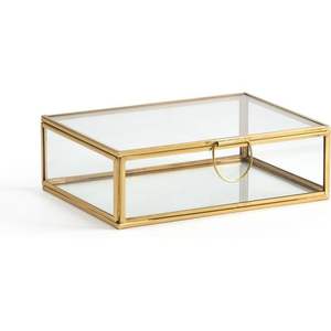 Vente chaude Nouveau Designer Fait À La Main En Laiton Verre Boîte À Bijoux Forme Carrée Taille Personnalisée En Métal PC Matériel De Stockage Carton Cueillette - Product Image 5