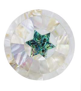 Luxury Handmade Mother of Pearl <b>Coaster</b> <b>Set</b> with Premium Shell Inlay Design Mop <b>Coaster</b> <b>Set</b> for Dining Table and Home Decor - Product Image 1