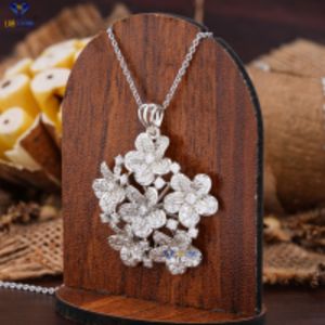 Colgante de oro blanco con diamantes de corte redondo TDW 1,72 de Labstone Classic Elegance Diamond Pendant COLOR DE LA EF-VS - Product Image 2