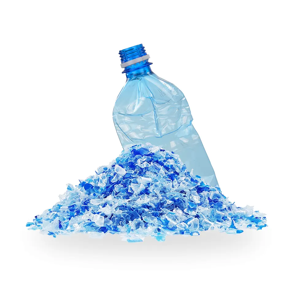 Déchets en plastique en bouteille/déchets en plastique PET/flocons PET