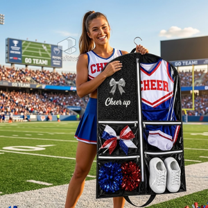 <b>Glitter</b> PU Personalized Transparent PVC Garment Bag Custom Team Uniform Cover Portable Travel Storage Organizer For Cheerleader - Product Image 6