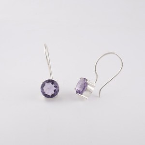 Boucles d'oreilles en argent Iolite, faites à la main, en or, bijoux pour femmes, certifiées IGI, pour anniversaire, fête, cadeau de Saint-Valentin pour femme, petite amie - Product Image 4