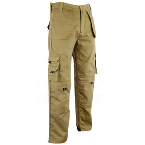 Vente en gros de pantalons cargo personnalisés pour hommes 100% coton vêtements de rue avec fermeture éclair frontale plate braguette teint uni OEM service disponible - Product Image 4
