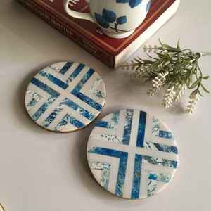 Wholesale <b>Epoxy</b> <b>Resin</b> Designer Coasters Round Shape Tea Cup Coaster Home Hotel Restaurant Use Low <b>Price</b> Handcrafted in India - Product Image 5