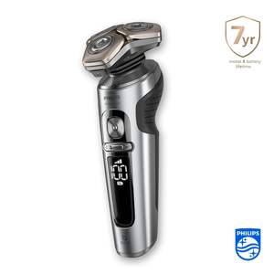 Mini Afeitadora Eléctrica Cromada Brillante con Recortador Nasal Rotatorio de Triple Cuchilla, Base de Carga, Resistente al Agua IPX7 y Lavable - Product Image 6