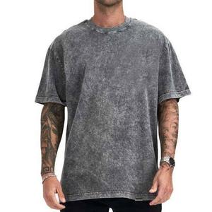 Ropa de calle de calidad superior de gran tamaño, camiseta de peso pesado, 250Gsm, negro, gris, hombres, lavado ácido, camisetas de algodón en blanco, Vintage, todas las tallas - Product Image 1