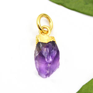 จี้ทองเหลืองสไตล์แฟนซีแอเมทิสต์ธรรมชาติสำหรับผู้หญิงขายส่งเป็นจำนวนมาก - Product Image 1