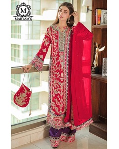 Travail de broderie lourde et travail en miroir Salwar Kameez costume et vêtements indiens en prix de gros avec la meilleure qualité femmes portent costume - Product Image 1