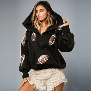 Sweat à capuche long brodé avec logo personnalisé Y2k Streetwear, sweat à capuche en molleton de coton surdimensionné de haute qualité pour femmes, tendance - Product Image 2