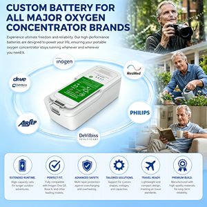 Batterie d'oxygène portable personnalisée pour Inogen <span class=keywords><strong>ResMed</strong></span> Philips Devilbiss AirSep, remplacement de la batterie médicale, compatible OEM - Product Image 2