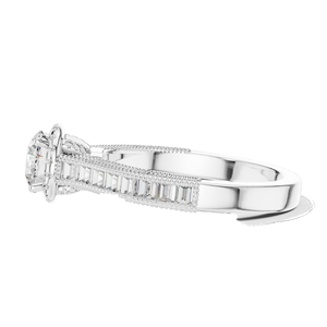 Bague de fiançailles pour femme avec halo de diamants de laboratoire ronds de 1,43 carat, VVS-VS EF CVD, or 18 carats, 14 carats, 10 carats et argent 925, rose - Product Image 6