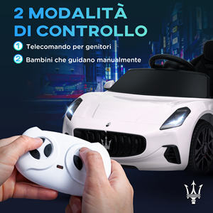 AIYAPLAY 12V Maserati Gran Turismo Folgore Coche Infantil con Control Remoto, Edad 3-5 Años, Blanco - Product Image 5