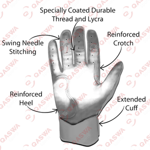 Gants de frappeur de baseball noirs durables et respirants pour hommes et femmes Gants de frappeur de baseball sur mesure bon marché - Product Image 5