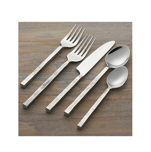 Couverts traditionnels en argent Offre Spéciale acier inoxydable titane argent avec poignée à nœud ensemble de couverts sûrs et sains pour un usage quotidien - Product Image 1