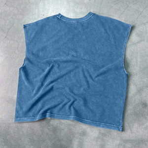 Chaleco sin mangas personalizado verano moda suelta ajuste Camiseta 100% algodón pesado camiseta High Street Tops para hombres - Product Image 3