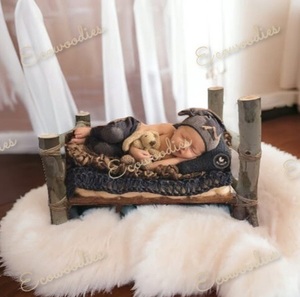 Handmade Eco-Friendly Newborn Photography <b>Wooden</b> Prop Photography Props <b>Wooden</b> <b>Log</b> Bed Newborn Photography Prop - Product Image 1