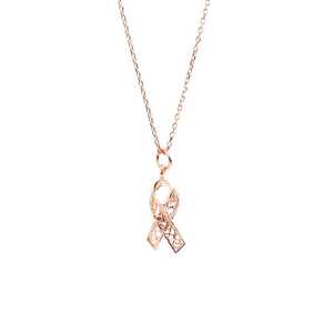 Collar en Forma de Cinta de Plata de Ley 925, Chapado en Oro de 14K y Rodio, Moderno, con Circonita, Moissanita, Diamante, Perla y Oro Rosa - Product Image 5