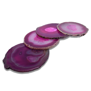 Megenta ágata espejo pulido 4 pulgadas posavasos para bebidas Hotel y restaurante suministros posavasos de Decoración de mesa únicos - Product Image 2