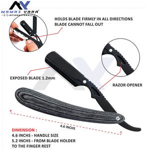 Premium Straight <b>Razors</b> <b>Men</b> Professional Barber <b>Razor</b> Ergonomic Wooden Handle Shaving Black Swing Lock <b>Razors</b> - Product Image 4