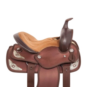 Diseño personalizado Premium sintético Western Barrel Racing Saddles Horse Tack Set Proveedor indio con opciones de tamaños de asiento - Product Image 2