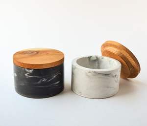 Azucarero de madera maciza marrón oscuro hecho a mano para cocina, diseño de tendencia, forma redonda, azucarero de madera respetuoso con el medio ambiente, precio bajo - Product Image 4