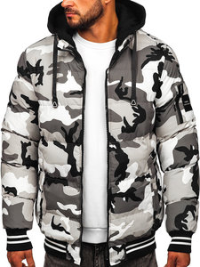 Men's Winter Coated Canvas Puffer <b>Jacket</b> Waterproof Hooded Cheap Wholesale Warm - Product Image 5