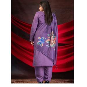 Conjunto tradicional de Kurta romana de viscosa con bordado a mano Dupatta impresa suave y elegante silueta para mujer - Product Image 4