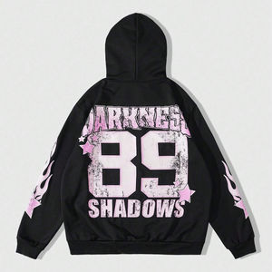 Vente en gros Fabricants de vêtements d'hiver Sweat à capuche vieilli lavé à l'acide surdimensionné Streetwear Sweats à capuche en coton pour hommes - Product Image 2