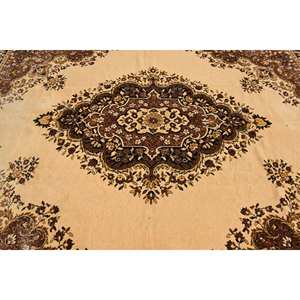 พรมตุรกีวินเทจคลาสสิกสีเบจสีน้ำตาล7.2 x 9.7ft ขนาดใหญ่วัสดุขนสัตว์เย็บปะติดปะต่อกันสำหรับห้องโถงพรมข้างเตียงสี่เหลี่ยมผืนผ้า - Product Image 5