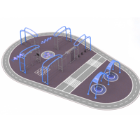 Parcours d'obstacles multifonctionnel de haute qualité pour espaces publics, idéal pour l'exercice et l'équipement de fitness en extérieur.