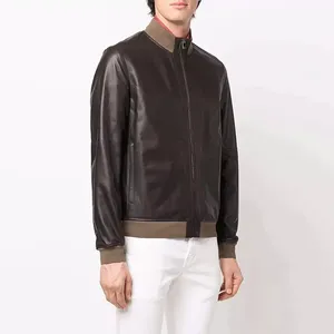 Veste de moto en cuir mince toutes saisons approuvée CE pour hommes Veste de motard durable pour la conduite, cisaillée et traitée de style High Street - Product Image 1